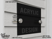 Family Monogram Letter Personalized with House Number or Name Outdoor Indoor Floating Acrylic Signage with 1 inch Standoff Mounting Screws - OwlTopThat