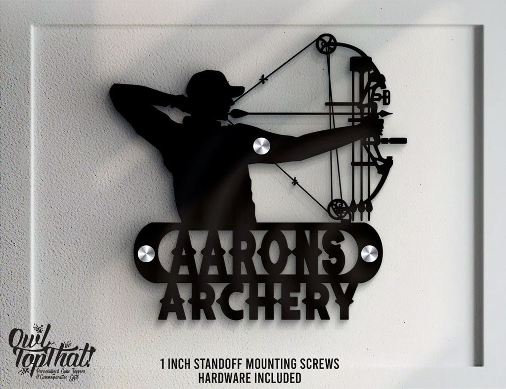 Archer Personalized Room Door Sign Custom Name Floating Acrylic Signage Name Sign Decor with 1 inch Standoff Mounting Screws - OwlTopThat