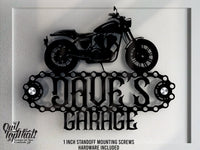 Motorcycle Sign Personalized Biker Name Custom Sign Harley Housewarming Gift For Biker with 1 inch Standoff Mounting Screws - OwlTopThat