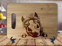 Horse Western - Anniversary Kitchen Decor Housewarming Wedding Gift Sign - Engraved Bamboo Display Cutting Board - OwlTopThat