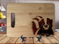 Skunk Cute Wildlife - Anniversary Kitchen Decor Housewarming Wedding Gift Sign - Engraved Bamboo Display Cutting Board - OwlTopThat