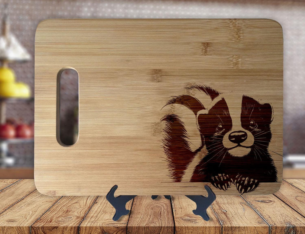 Skunk Cute Wildlife - Anniversary Kitchen Decor Housewarming Wedding Gift Sign - Engraved Bamboo Display Cutting Board - OwlTopThat
