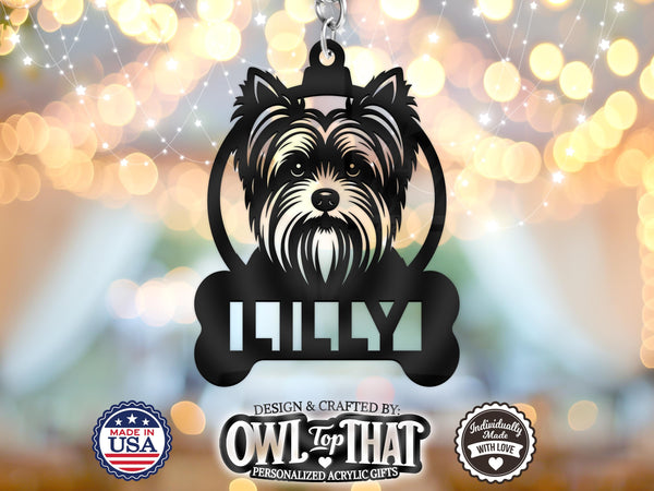 Pet Shih Tzu Dog Breed Bone Custom Name Tag Ornament - Personalized Name & Date - Gift Tags, Holiday Ornaments and More - OwlTopThat
