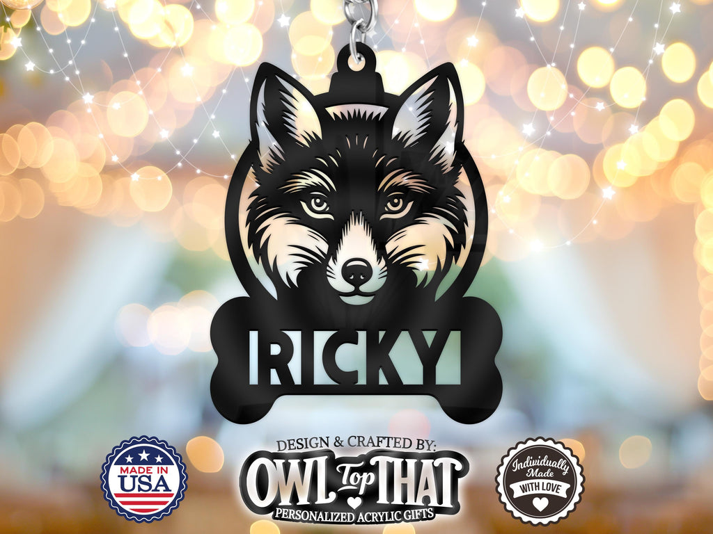 Pet Fox Bone Custom Name Tag Ornament - Personalized Name & Date - Gift Tags, Holiday Ornaments and More - OwlTopThat