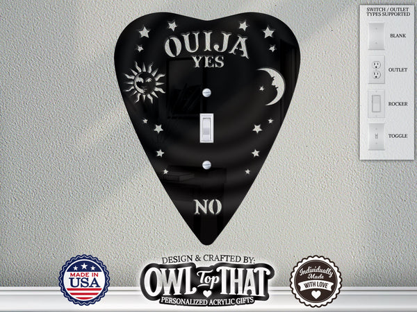 Ouija Planchette Oversized Wall Switch Cover Plate for Standard Size Toggle, Rocker, Duplex Double Outlet, and Blank Wall Plates - OwlTopThat