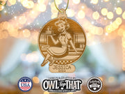 Waitress Ornament Engraved Custom Name Tag Wood Ornament - Personalized Name & Date - Gift Tags, Event Markers, Holiday Ornaments, and More - OwlTopThat