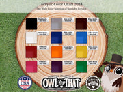 an owl with a top hat and a rainbow of colors