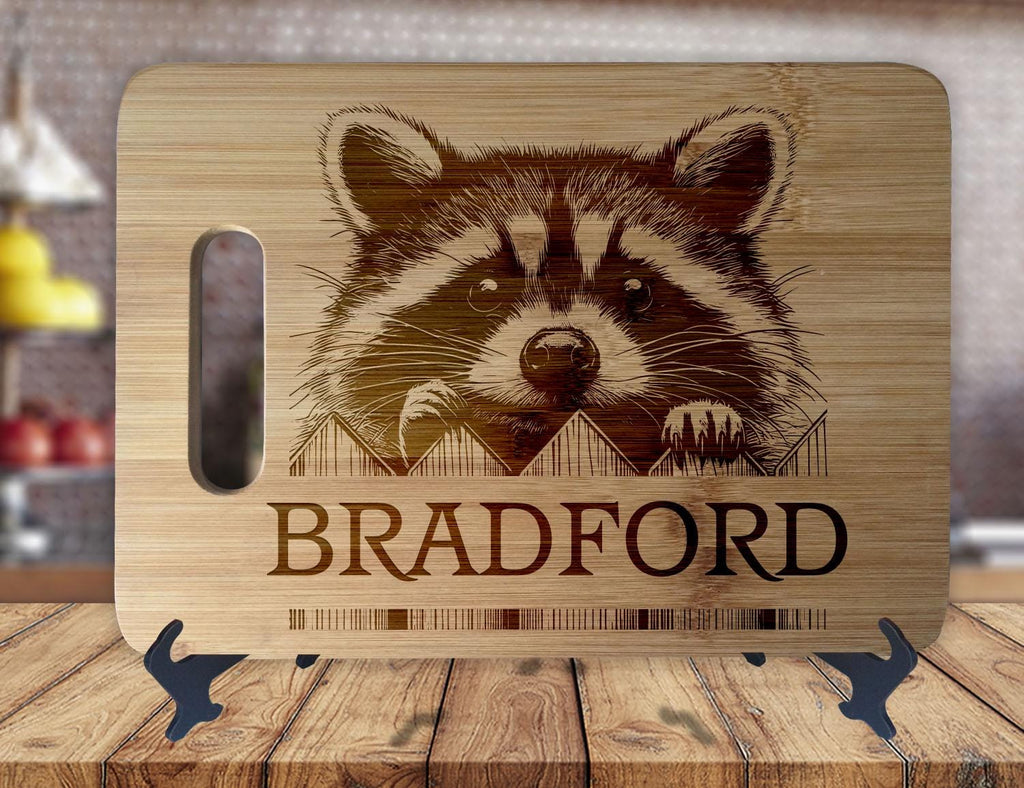 Raccoon Cabin Forest Woodland Critters Cutting Board - OwlTopThat