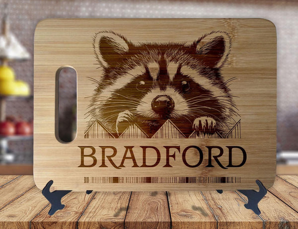 Raccoon Cabin Forest Woodland Critters Cutting Board - OwlTopThat