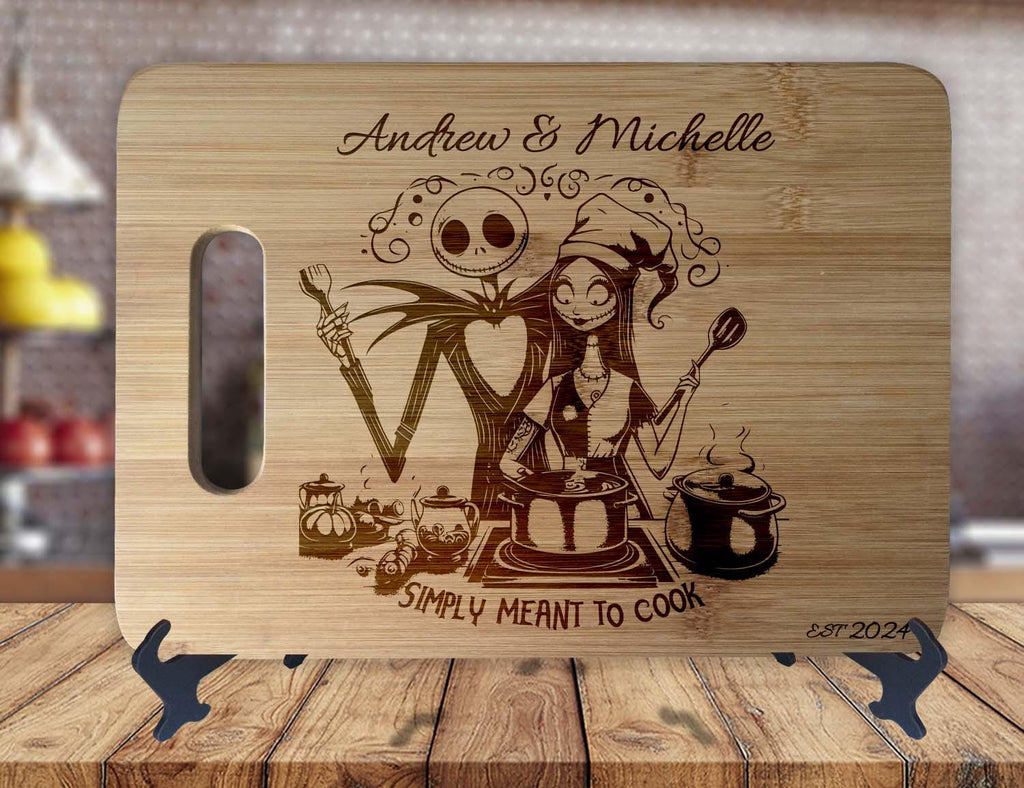 Simply Meant To Cook Personalized Custom Cutting Board Anniversary Kitchen Housewarming Wedding Gift Sign - OwlTopThat