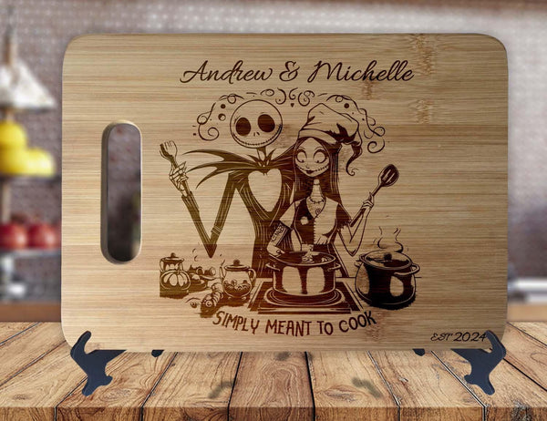 Simply Meant To Cook Personalized Custom Cutting Board Anniversary Kitchen Housewarming Wedding Gift Sign - OwlTopThat
