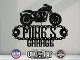 Motorcycle Sign Personalized Biker Name Custom Sign Harley Housewarming Gift For Biker with 1 inch Standoff Mounting Screws - OwlTopThat