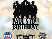 Mobster Gangster Custom Birthday Cake Topper - Birthday Mob - Personalized Name & Age - Gangster Themed - OwlTopThat
