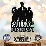 Mobster Gangster Custom Birthday Cake Topper - Birthday Mob - Personalized Name & Age - Gangster Themed - OwlTopThat
