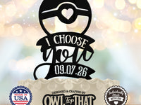 I Choose You Ball Custom Wedding Cake Topper - Level Up - Personalized with Date - Gamer Themed - OwlTopThat