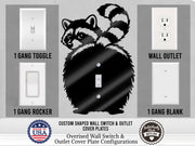 Raccoon Butt Light Switch Plate Cover – Acrylic Pet Room Decor Wall Plate