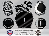 Raccoon Butt Light Switch Plate Cover – Acrylic Pet Room Decor Wall Plate