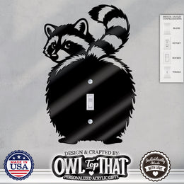 Raccoon Butt Light Switch Plate Cover – Acrylic Pet Room Decor Wall Plate