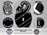 Squirrel Butt Light Switch Plate Cover – Acrylic Pet Room Decor Wall Plate