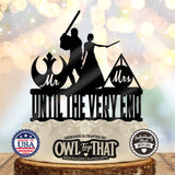 Until the Very End – Jedi & Wizard Wedding Cake Topper - OwlTopThat